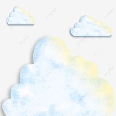 an image of clouds in the sky with watercolor effect on paper, background, illustration png and psd