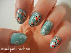 Fish Nail Art, Fish Nails, Animal Nails, Nail Tattoo, Nail Polish Designs, Toe Nail Art, Hot Nails, Fabulous Nails, Nail Art Summer