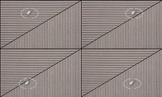 four different angles are shown in black and white, with the same pattern on each side