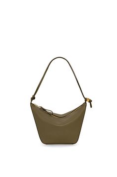 Chic and versatile mini hobo silhouette ideal for everyday use. Crafted from 100% premium calfskin for a luxurious feel and durability. Perfectly sized to hold your essentials while complementing any outfit. Elegant design makes it suitable for both casual and formal occasions. Thoughtfully designed with functionality in mind, featuring an easy-to-access compartment. Embraces the trend of compact fashion accessories for the modern woman. Loewe Mini Hammock, Loewe Hammock, Shape Shifting, Iconic Bags, Leather Cap, Dark Khaki, Beach Tote Bags, Hobo Handbags, Small Handbags