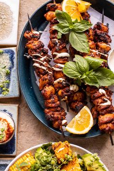 two plates filled with different types of food