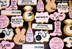 Divorce Cookies Decorated, Divorce Cookies Funny, Breakup Cookies, Divorced Party