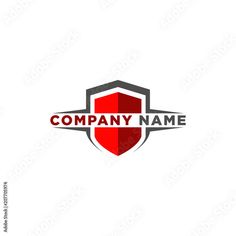 a shield logo with the word company name on it