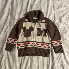 Baby Gap Toddler Boy Brown Mickey Mouse Zip Up Sweater Size 3t Nwt Mickey Mouse Picture On The Back Letter M & Mickey Mouse Logo On The Front Open To Offers! White Cotton Gap Sweater, White Cotton Sweater By Gap, Cute Brown Tops For Playtime, Cute Gap Outerwear For Fall, Cute Gap Cotton Outerwear, Cute Cotton Outerwear By Gap, Gap Tops For Playtime In Fall, Gap Tops For Fall Playtime, Cute Gap Tops For Fall