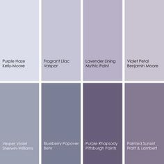 the different shades of purple are shown in this color palette, which is very similar to each other