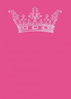 a pink background with a white crown on it