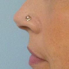 a woman's nose with an ear piercing