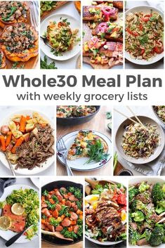 whole 30 meal plan with weekly grocery lists