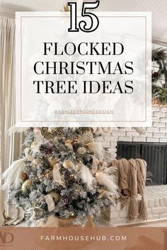 Flocked Christmas Tree Ideas Snow Flocked Christmas Tree, Elegant Ornaments, Snow Flock