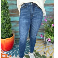 Women's Best Selling Tummy Control Jeans Judy Blue High Waist Skinny Jeans Best Seller Restock! Be Ready To Make A Style Statement With These Judy Blue High Waist Skinny Jeans! With A High-Rise And Tummy Control, You Can Have Confidence That You're Looking Your Best. Plus, You'll Never Get Bored Of The Deep, Dark Wash! Oh-So-Flattering And Oh-So-Comfy? Shop More From Our Bottoms Collection Here. Details Available In Sizes 3-15 Color: Dark Wash High-Rise Front Rise: 11", Inseam: 29" Tummy Control Jeans Fabric, Judy Blue Jeans, Style Statement, Best Seller, Amazing Women, High Waist, High Rise, Women Jeans, High Waisted