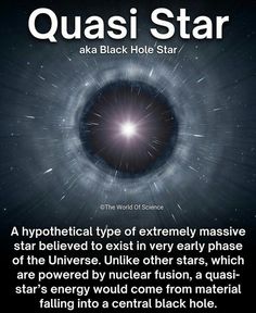 an image of a black hole with the words quasi star