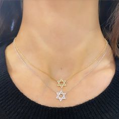 14k GOLD .11 CT GENUINE DIAMONDS 0.45"L / 0.40"W 16-18" ADJUSTABLE A PORTION OF EACH SALE WILL BE DONATED TO UNITED HATZALAH Star Of David Necklace, Bangle Ring, Barbie Collection, Star Of David, Earring Necklace, Lab Grown Diamonds, Necklaces Bracelets, Gold Diamond, Bangle Bracelets