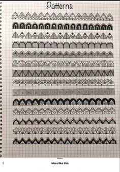 a notebook with different patterns on it