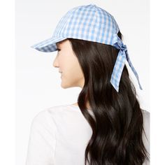 A Darling Bow Exudes Extra Charm On A Borrowed-From-The-Boys Baseball Cap In Fashionable Gingham, From Inc International Concepts. All Cotton Floppy Hat Summer, Pink Beanies, Bow Back, Women's Beanie, Vintage Blazer, Vintage Plaid, Red Hats, Inc International Concepts, Hats For Women