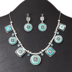 Ready-to-wear jewelry is perfect for gift-giving, counter sales or extending current jewelry lines. Colors, shapes and sizes may vary in each lot. Nickel-free Elegant Blue Turquoise Necklace, Silver Multi-stone Turquoise Necklace As A Gift, Turquoise Dangle Nickel-free Necklace, Nickel-free Bohemian Blue Turquoise Necklace, Southwestern Style Nickel-free Blue Turquoise Necklace, Necklace And Earring Set, Blue Turquoise, Everyday Jewelry, Ear Wire