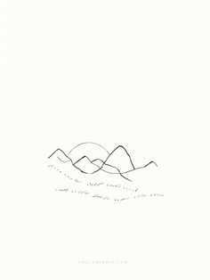 a black and white drawing of mountains