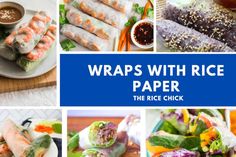 many different types of wraps with rice paper