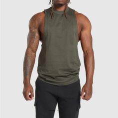 New With Tags, Never Worn. I Have Other Gymshark Items So Check My Closet! Thanks! Khaki Crew Neck Top For Sports, Casual Cotton Tops For Training, Casual Green Tank Top For Training, Gymshark Shirt, Gymshark Men, Sweat Workout, Sport Tank, Workout Tank Top, Athlete Workout