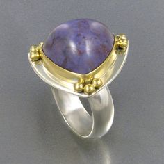 Turkish Lavender Jade Ring in 18kt Gold and by EarthlyIcons, $395.00 Luxury Purple Ring With Bezel Setting, Elegant Purple Ruby Ring Round Shape, Elegant Purple Ruby Ring Round Cut, Formal Purple Cabochon Ring, Elegant Purple Ruby Ring With Accent Stones, Purple Rings With Polished Finish For Anniversary, Elegant Purple Rings With Polished Finish, Elegant Purple Ring With Polished Finish, Purple Polished Jewelry For Wedding