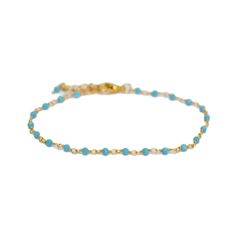 Experience the timeless charm of turquoise with our adjustable turquoise beaded gemstone bracelet, a versatile and meaningful piece. The calming and balancing properties of turquoise, beautifully captured in the striking blue-green gemstone beads reminiscent of clear tropical waters will enrich your style and elevate your spirit effortlessly. Whether you’re seeking a meaningful gift or a cherished addition to your own jewelry collection, this bracelet is a true treasure! Details: Turquoise for t Adjustable Turquoise Bracelet With Polished Beads, Adjustable Turquoise Beaded Bracelets With Gemstone Beads, Dainty Blue Bracelets With Faceted Beads, Turquoise Amazonite Beaded Bracelets With Gemstone Beads, Hand-strung Blue Amazonite Beaded Bracelets, Turquoise Amazonite Gemstone Beads Bracelets, Blue Amazonite Beaded Bracelets With Gemstone Beads, Adjustable Blue Amazonite Beaded Bracelets, Turquoise Rosary Bracelet With Round Beads As Gift