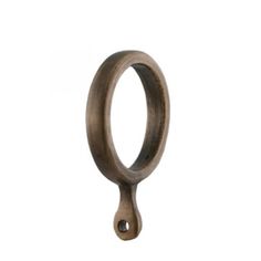 an oval metal hook on a white background