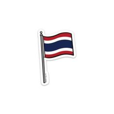 a sticker with the flag of thailand on it's side, flying in the wind