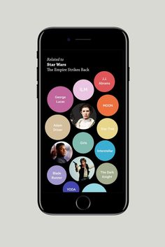 an iphone with the star wars theme on it's screen, and several different colors
