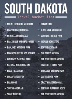 the south dakota travel bucket list