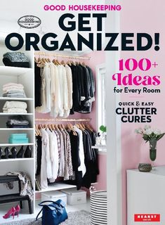 an organized closet is featured in this magazine