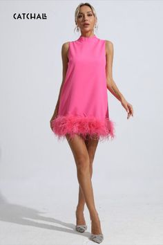 Get $15 off on your first purchase 🎁🎁🎁 with code: 15OFF💝💝💝 Can Pay in installments💗💗💗 Chic Feathered Mini Dress For Fall, Pink Sleeveless Mini Dress For Fall, Spring Mini Dress With Feathers, Feathered Sleeveless Mini Dress For Cocktail, Sleeveless Feathered Mini Dress For Cocktail, Sleeveless Mini Dress With Feathers For Cocktail, Sleeveless Feathered Cocktail Mini Dress, Winter Mini Dress With Feather Trim, Chic Feathered Dresses For Winter