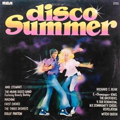 an album cover for disco summer with two people dancing on the dancefloore