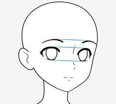 an anime character's head with lines drawn on it