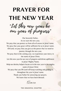 a prayer for the new year with roses