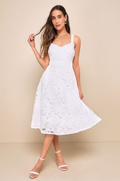 Divine Beauty White Lace Midi Dress With Pockets White Lace Midi Dress, Midi Dress With Pockets, Casual Formal Dresses, Divine Beauty, Casual Wedding Dress, C Cup, Grad Dresses, Guipure Lace, Reception Dress