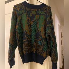 Vintage Yves Saint Laurent Tricots Sweater Small Town Mystery, Random Clothes, Sweaters Vintage, Vintage Yves Saint Laurent, Dream Closets, Sweaters Crewneck, Small Town, Green Yellow, Colorful Sweaters