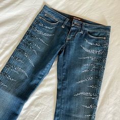 Roberto Cavalli Jeans With Swarovski Crystals. Used, But In Very Good Conditions, Almost Perfect! Robert Cavalli, Cavalli Jeans, Embellished Jeans, Almost Perfect, Jeans Color, Roberto Cavalli, Colored Jeans, Fashion Inspo Outfits, Dream Closet