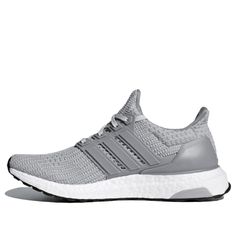 Gray Sportswear Sneakers With Boost Midsole, Gray Athletic Fit Sneakers With Boost Midsole, Gray Sneakers With Boost Midsole And Athletic Fit, Gray Boost Midsole Sneakers For Sportswear, Sporty Gray Running Shoes With Boost Midsole, Gray Running Shoes With Boost Midsole, Gray Athleisure Running Shoes With Round Toe, Adidas Gray Sneakers For Jogging, Gray Adidas Running Shoes For Casual Use