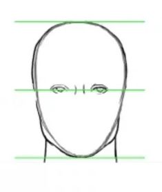 a drawing of a man's face with the lines drawn to show his eyes