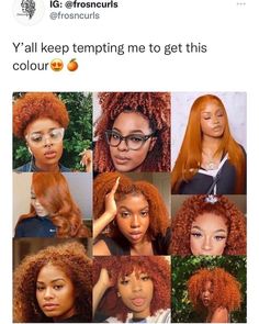 Ginger Hair Dyed, Cheveux Oranges, Girl Hair Colors, Dyed Hair Inspiration, Pretty Hair Color, 4c Hair