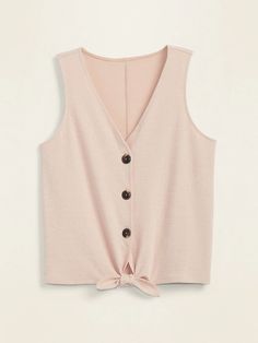 Cropped Tie-Hem Textured-Knit Sleeveless Top for Women | Old Navy Fashion Petite, Chic Pants, Feminine Blouses, Apple Blossom, Old Navy Women, Fall Fashion Trends