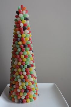 there is a very colorful candy tree on the table