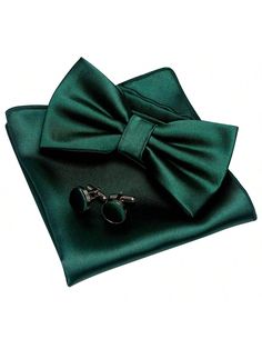 High quality and soft texture, it is comfortable to wear and to touchBow Tie Size:2.4" (6cm) wide and 4.72" (12cm) long;Pocket Square Size:10 inches x 10 inches(25cm x 25cm) .Package include:1*bow tie, 1*pocket square, 1 pair of cufflinks; packaged with gift boxRefund: you can apply for a refund if you are not satisfiedOccassion: Perfect for any formal occasion like, wedding, musical band, graduation, celebration and so on.Solid Color Mens Pre-Tied Bow Tie And Pocket Square Cufflinks Sets With G Elegant Black Pocket Square For Gift, Black Tie And Pocket Square Set, Green Formal Pocket Square Handkerchief, Black Rectangular Cufflinks For Gift, Adjustable Green Bow Tie And Accessories, Pocket Square Size, Musical Band, Pre Tied Bow Tie, Cufflink Set