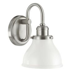 an image of a wall light with a white shade on the front and back side