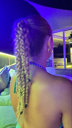 Festival Hair Slick Back, Slick Hairstyles By Hair Pattern, Slick Back Festival Hair, Slick Back Going Out Hair, Slick Back Plait Ponytail, Cool Slick Back Hairstyles, Slick Back Hair Looks, Plaits In Hair, Slicked Back Braid