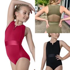 three photos of women in swimsuits and one has her hands on her hips