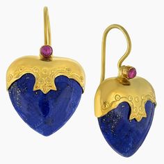 Earrings that makes you feel better about yourself. Victorian classic with lapis-lazuli stone that commands people to keep looking at you. 24k gold over sterling silver. Size: 1 1/4 inches. Crystal Heart Earrings, Lapis Earrings, Lapis Lazuli Jewelry, Cameo Earrings, Lapis Lazuli Earrings, Lapis Lazuli Stone, Knot Earrings, Rhodolite Garnet, Gold Plated Earrings