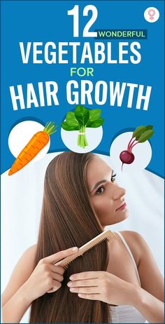 12 Wonderful Vegetables For Hair Growth: These fruits and vegetables for hair growth contain vitamins, fibres and minerals which are known to help with hair growth and maintaining the texture and smoothness. Here I’ll list down some pointers to keep your hair healthy and happy. #healthyfood #haircare #haircaretips #hair #healthyhair Thicker Stronger Hair, Hair Detox, Stop Hair Breakage, Texturizer On Natural Hair