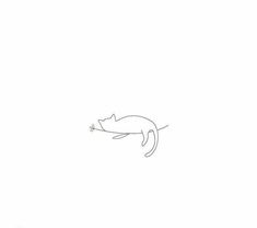 a black and white drawing of a cat with a mouse in it's mouth