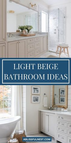 Have you ever considered how light beige bathroom ideas could change your bathroom’s look and feel? This versatile color creates a relaxing environment that works well with both contemporary and classic décor. By incorporating soft beige tones, you add both warmth and sophistication without overwhelming the space. Explore creative ways to style your bathroom with this gentle hue! #bathroomideas #modernbathroom #neutraldecor Bathroom With Beige Tub And Toilet, Accessible Beige Vanity, Guest Bathroom Neutral, Beige Bathroom Ideas Decor, Light Beige Bathroom, Cream And White Bathroom, Beige Bathroom Paint, White Beige Bathroom, Small Primary Bathroom