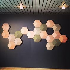 the wall is made up of hexagonal shapes